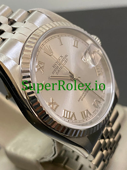 Datejust 36 Steel Rhodium Roman Dial Ref.16234