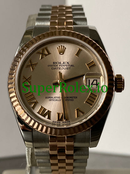 Datejust 31 Everose Gold Pink Roman Dial Ref.178271