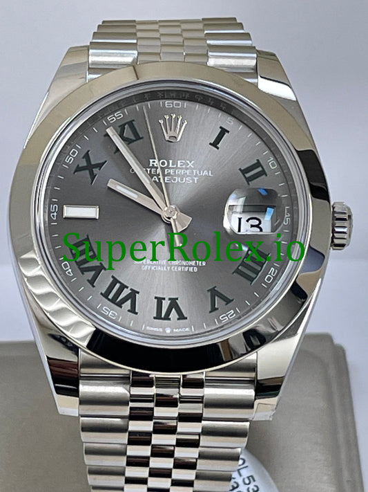 Datejust 41 Steel Slate Green Roman Ref.126300