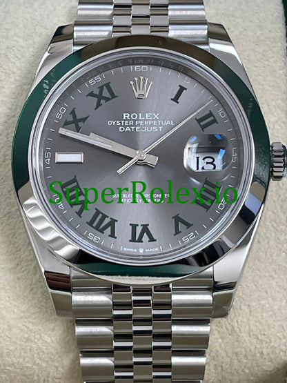 Datejust 41 Steel Slate Green Roman Ref.126300