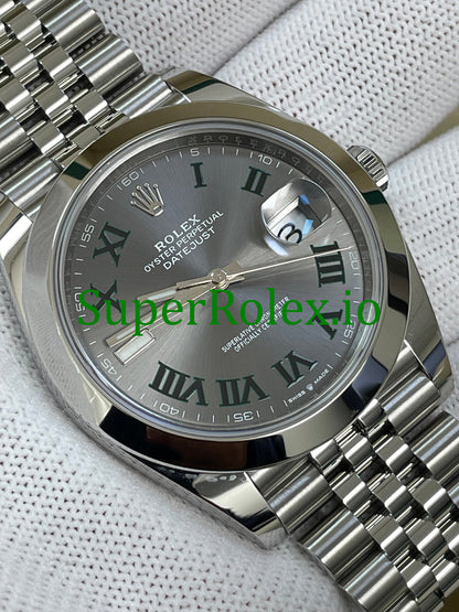 Datejust 41 Steel Slate Green Roman Ref.126300