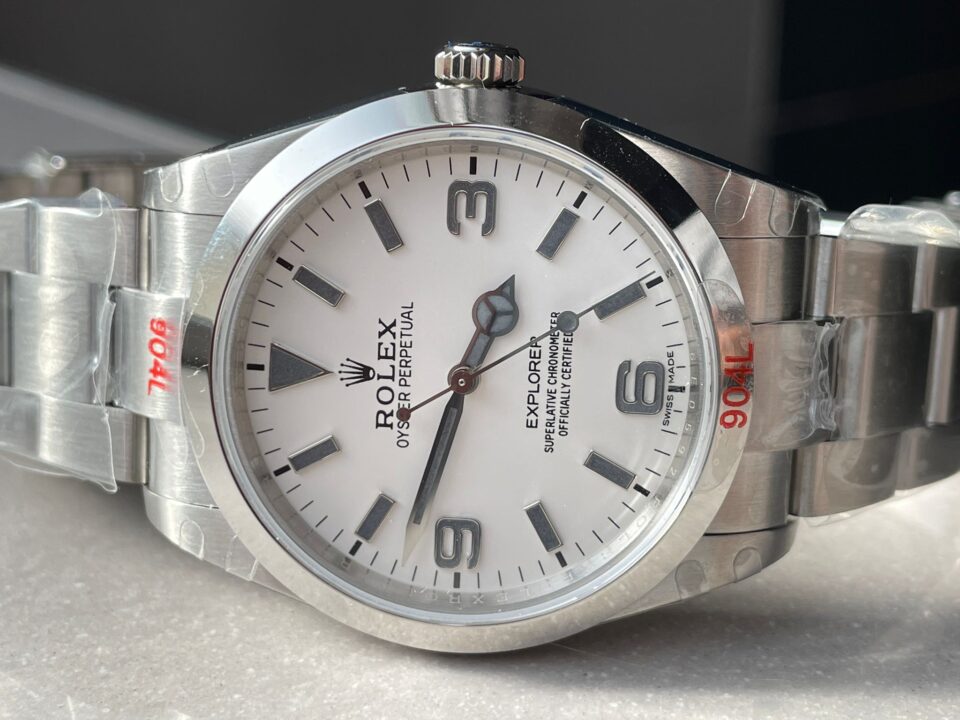 JDF Factory 1:1 Explorer 124270 36mm 904L Steel Best Edition White Dial VR3230