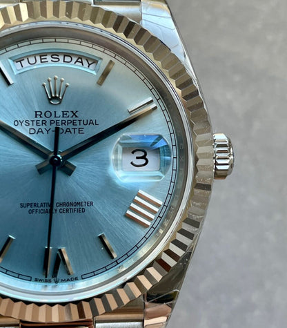EWF Factory SS 1:1 Day Date II 228239 Best Edition Light Blue Dial A3255