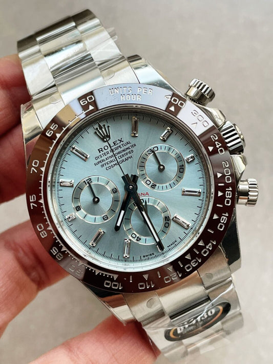BTF factory 1:1 Daytona 116506 Brown Ceramic Best Edition Ice Blue Dial Crystal Marker SA4130 V2