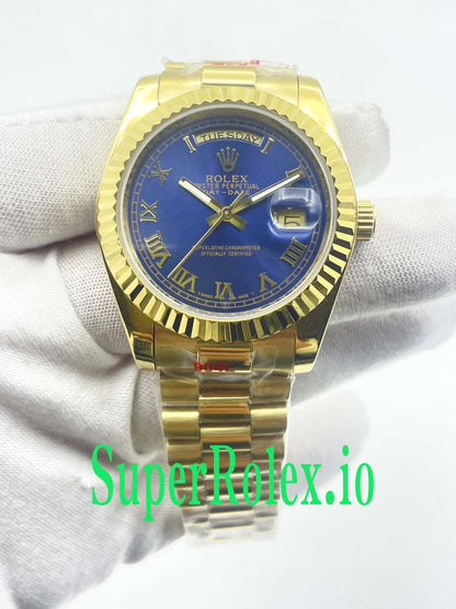Day-Date 36MM Yellow Gold Blue Roman Dial Ref.18238
