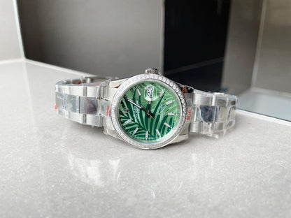 GMF Factory 1:1 DateJust 36 SS 126284 Diamonds Bezel Best Edition New Green Dial A2824