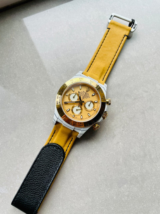 DIWF Factory 1:1 Daytona DIW White Carbon/YG Best Edition Gold Dial A7750