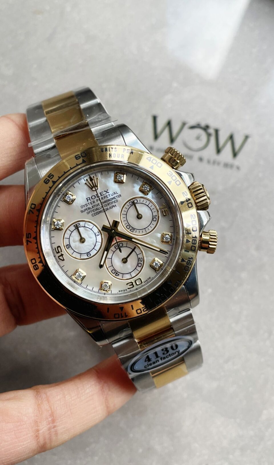 Clean Factory 1:1 Daytona 116503 Two Tone Yellow Gold Real MOP Diamond Dial SA4130