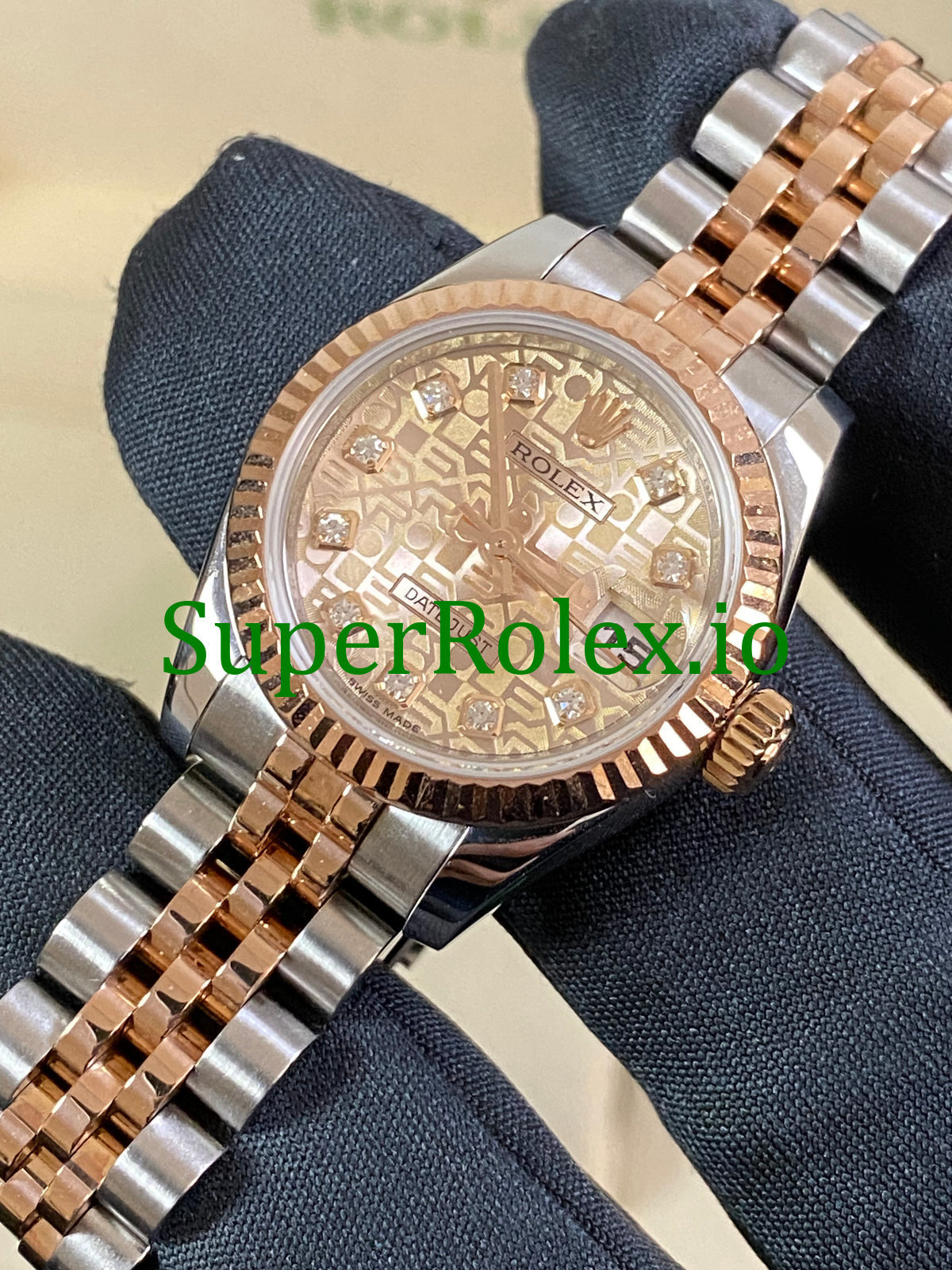 Lady-Datejust 26 Everose Gold and Steel Diamond Dial Ref.179171