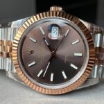 KING Factory 1:1 DateJust 41 126331 RG Fluted Bezel Best Edition 904L Steel Brown Stick Dial VR3235