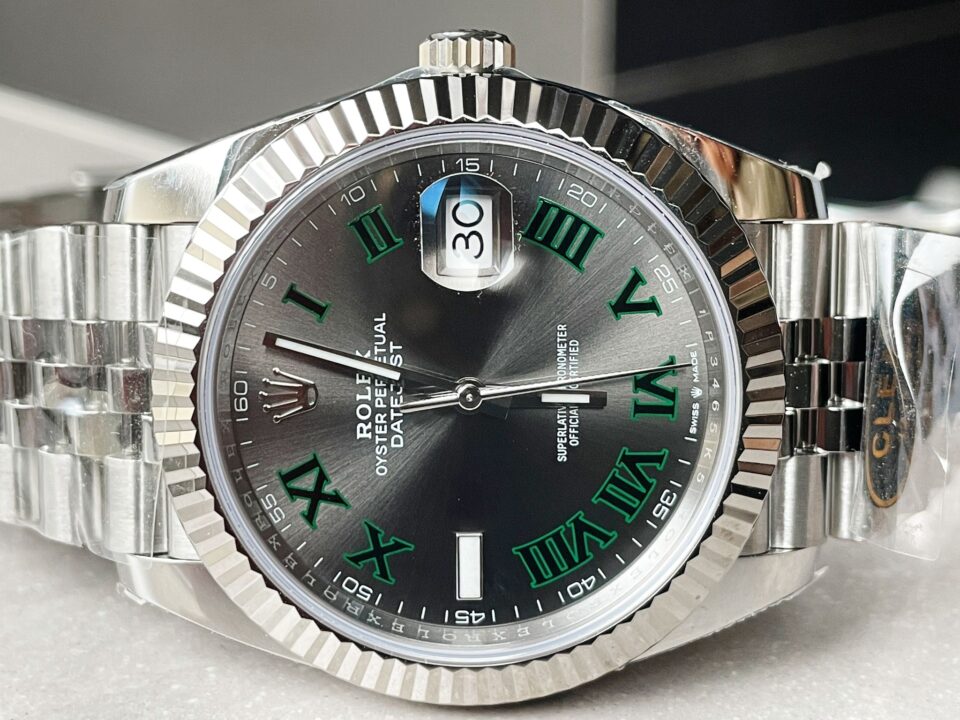 DateJust Men “wimbledon”SS Grey textured Dial Roman Markers