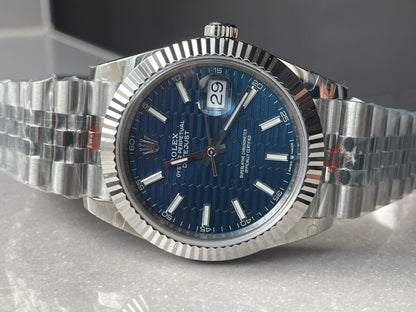 VSF Factory 1:1 DateJust 41 SS Best Edition 904L Steel Blue Textured Dial