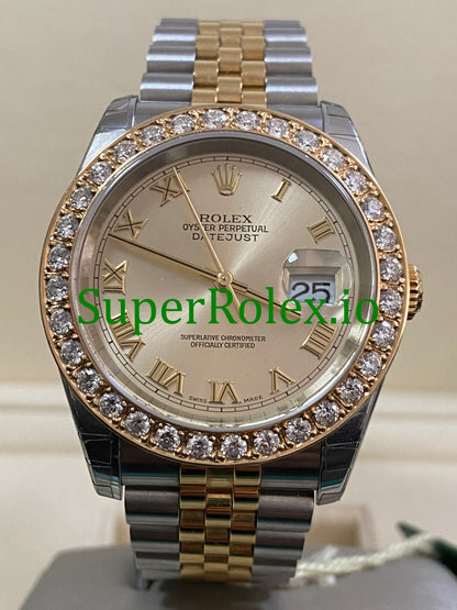 Datejust 36 Steel and Yellow Gold Silver Roman Dial Ref.116233