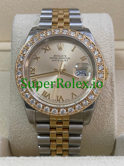 Datejust 36 Steel and Yellow Gold Silver Roman Dial Ref.116233