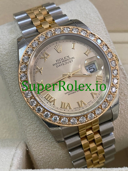 Datejust 36 Steel and Yellow Gold Silver Roman Dial Ref.116233