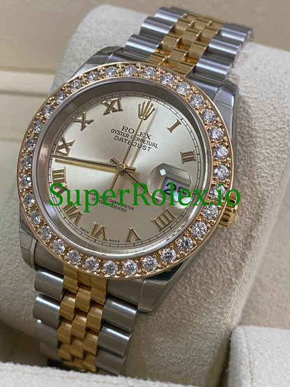 Datejust 36 Steel and Yellow Gold Silver Roman Dial Ref.116233