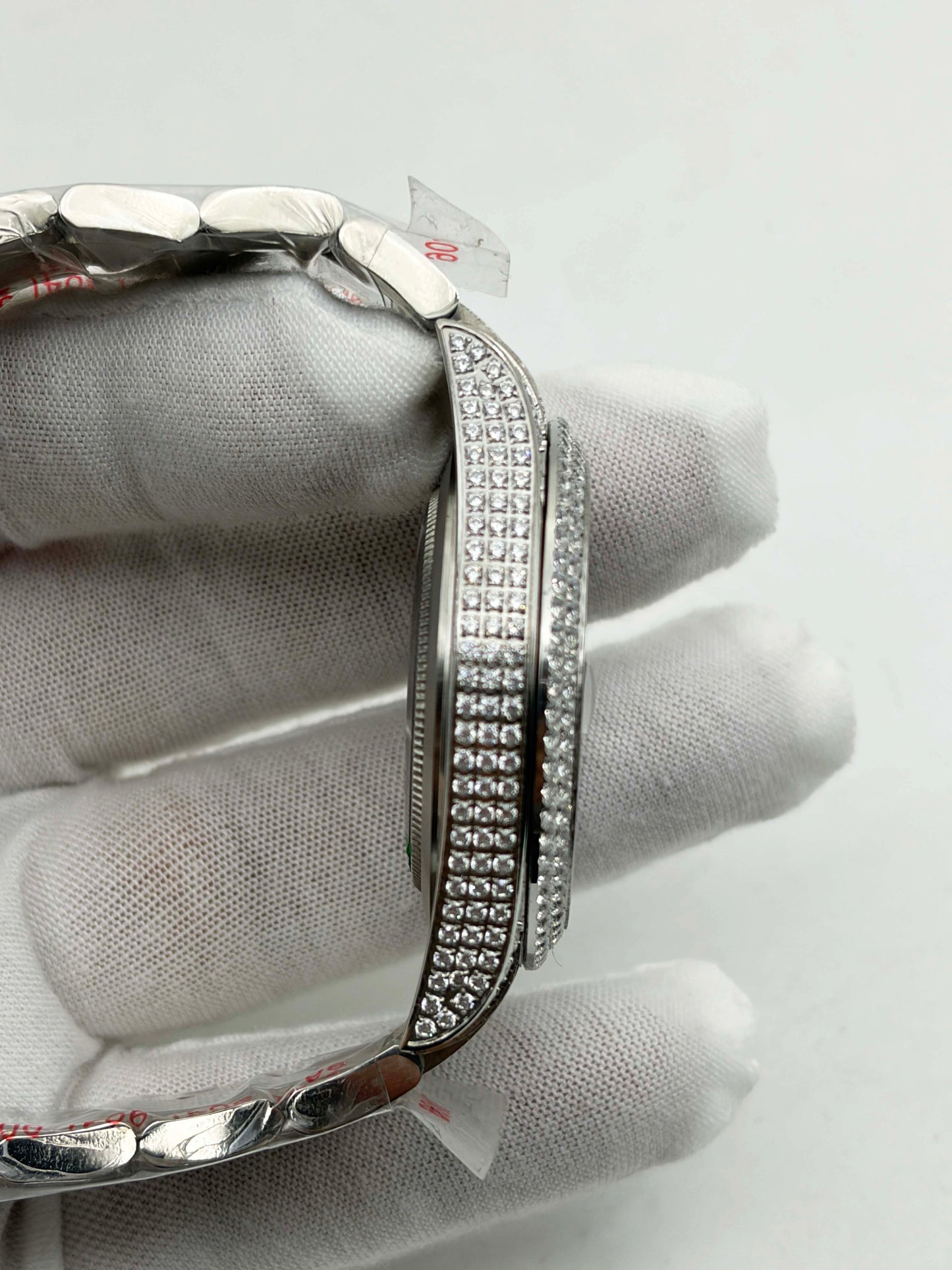 OYSTER PERPETUAL 41mm 904L SS MOISSANITE DIAMONDS BRACELET AND DIAL A2824 iced out
