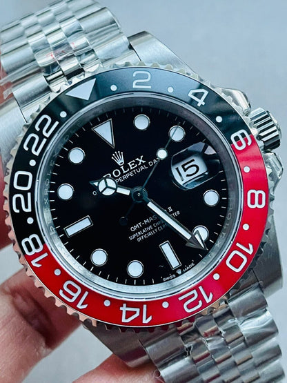GMF Factory 1:1 GMT Master II 16710 V5 COLA 904L SS 1:1 RED BLACK Bezel Best Edition