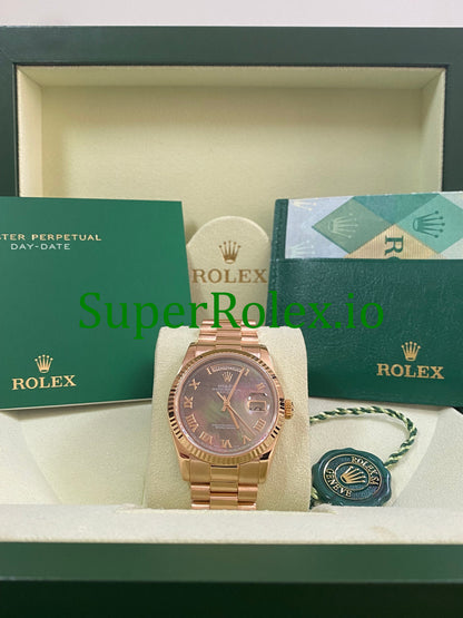 Day-Date 36MM Everose Gold Tahitian Mother of Pearl Roman Dial Ref.118235