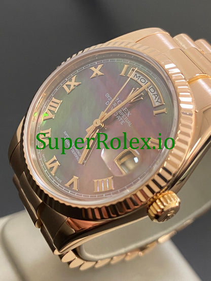 Day-Date 36MM Everose Gold Tahitian Mother of Pearl Roman Dial Ref.118235
