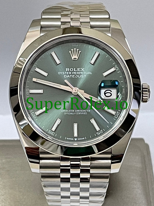 Datejust 41 Steel Mint Green Dial Ref.126300
