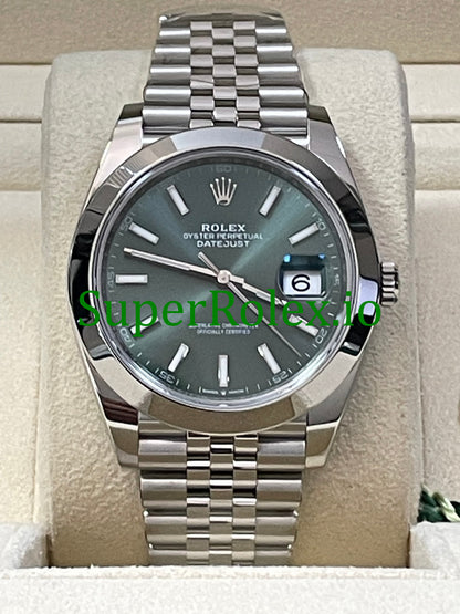 Datejust 41 Steel Mint Green Dial Ref.126300