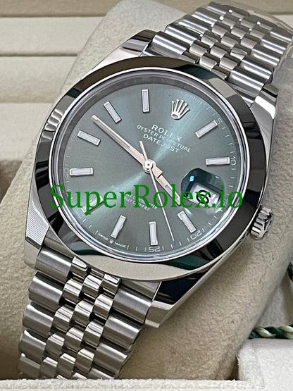 Datejust 41 Steel Mint Green Dial Ref.126300