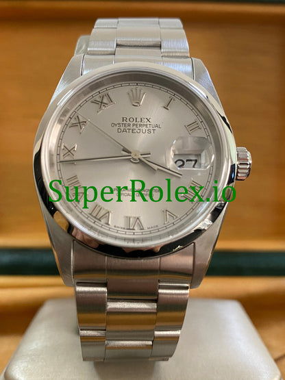 Datejust 36 Steel Silver Roman Dial Ref.16200