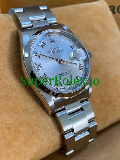 Datejust 36 Steel Silver Roman Dial Ref.16200