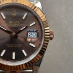 KING Factory 1:1 DateJust 41 126331 RG Fluted Bezel Best Edition 904L Steel Brown Stick Dial VR3235