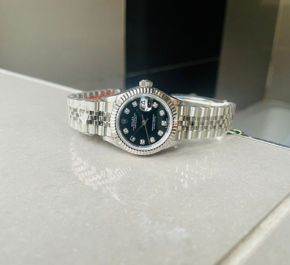Datejust 28mm 904L SS Black Dial Diamond markers