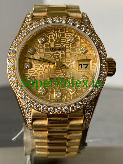 Lady-Datejust Yellow Gold Diamond Dial Ref.69158