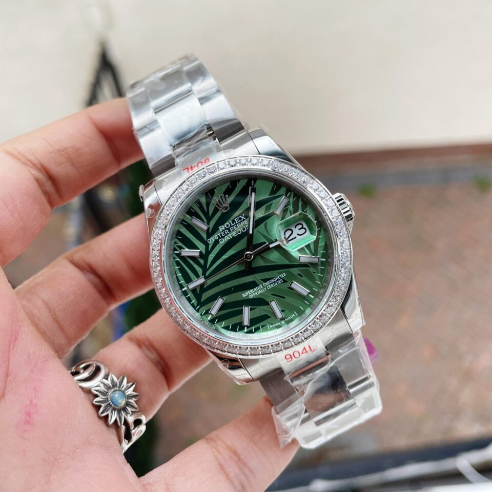 GMF Factory 1:1 DateJust 36 SS 126284 Diamonds Bezel Best Edition New Green Dial A2824