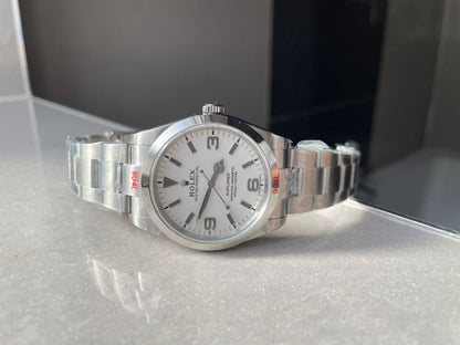 JDF Factory 1:1 Explorer 124270 36mm 904L Steel Best Edition White Dial VR3230