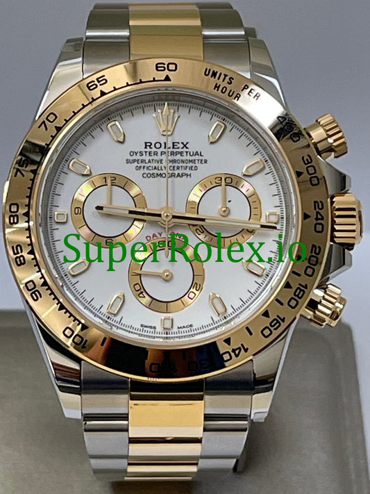 Cosmograph Daytona 40 Yellow Rolesor White Index Dial Ref.116503