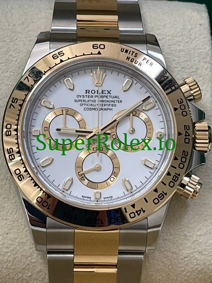Cosmograph Daytona 40 Yellow Rolesor White Index Dial Ref.116503
