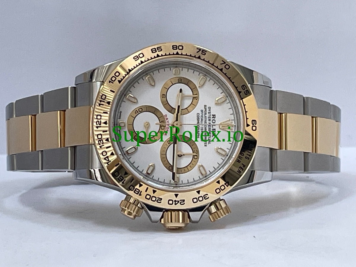 Cosmograph Daytona 40 Yellow Rolesor White Index Dial Ref.116503