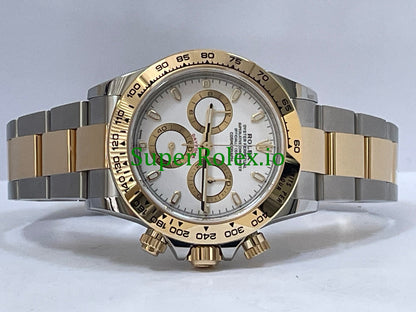 Cosmograph Daytona 40 Yellow Rolesor White Index Dial Ref.116503