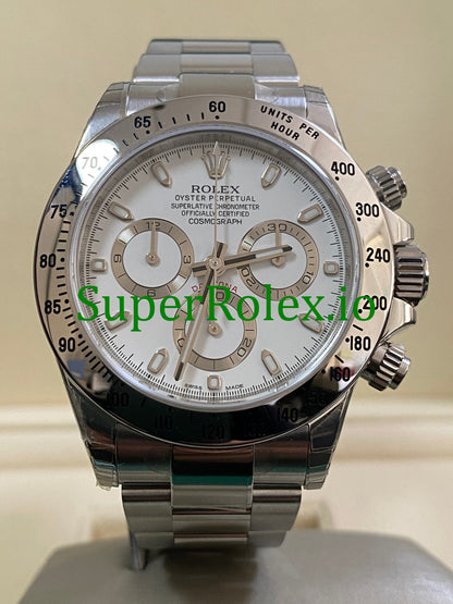 Cosmograph Daytona 40 Steel White Index Dial Ref.116520