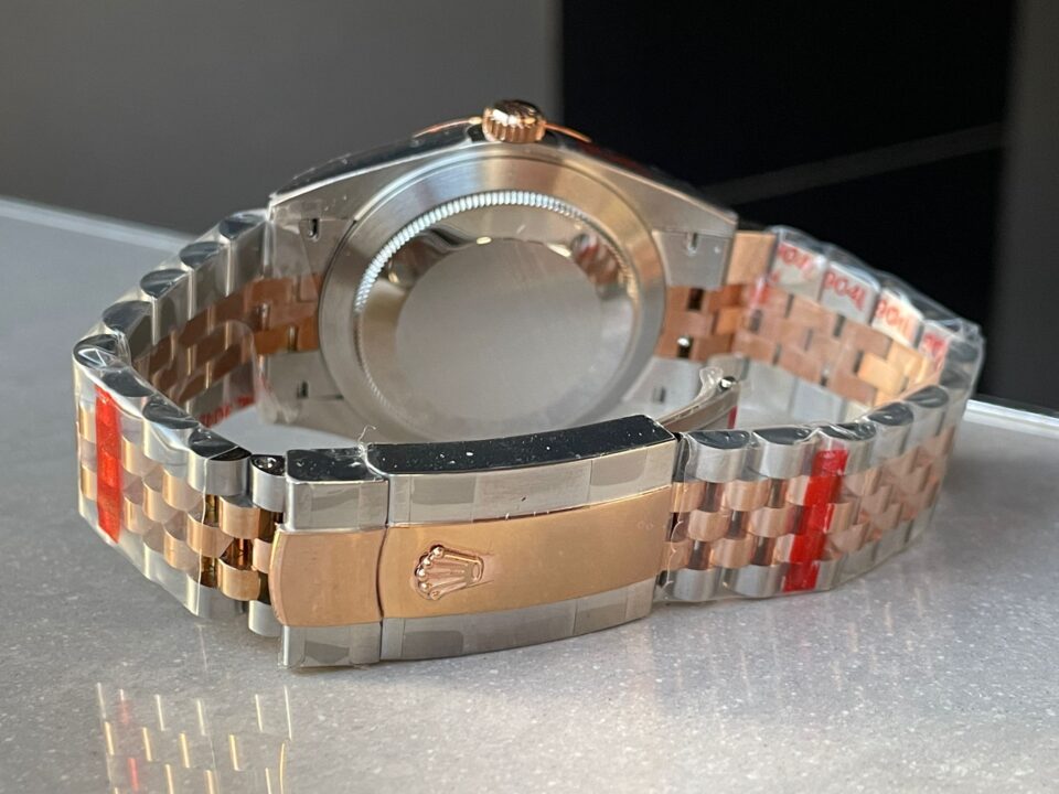 GMF GM Factory 1:1 DateJust Men 41mm 'wimbledon' RG and SS V2 Grey textured Dial Roman Markers