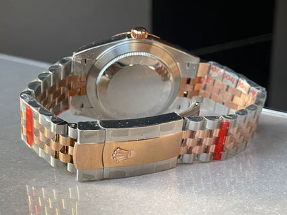 GMF GM Factory 1:1 DateJust Men 41mm 'wimbledon' RG and SS V2 Grey textured Dial Roman Markers