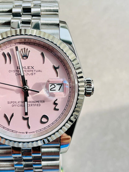 DIWF Factory 1:1 DateJust 36mm 126234 Best Edition 904L Steel Tiffany Pink Dial Arabic Marker SA3235