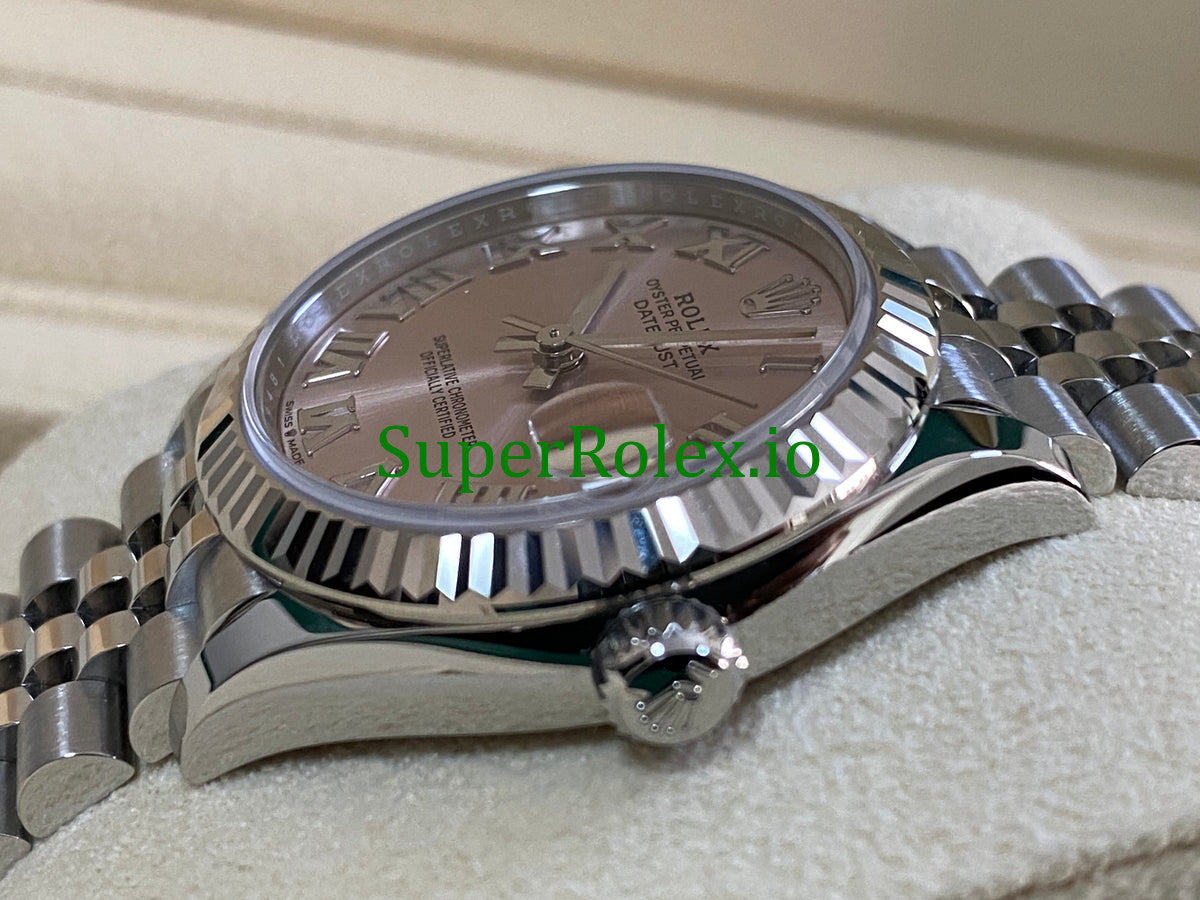 Datejust 31 Steel and White Gold Pink Roman Dial Ref.278274
