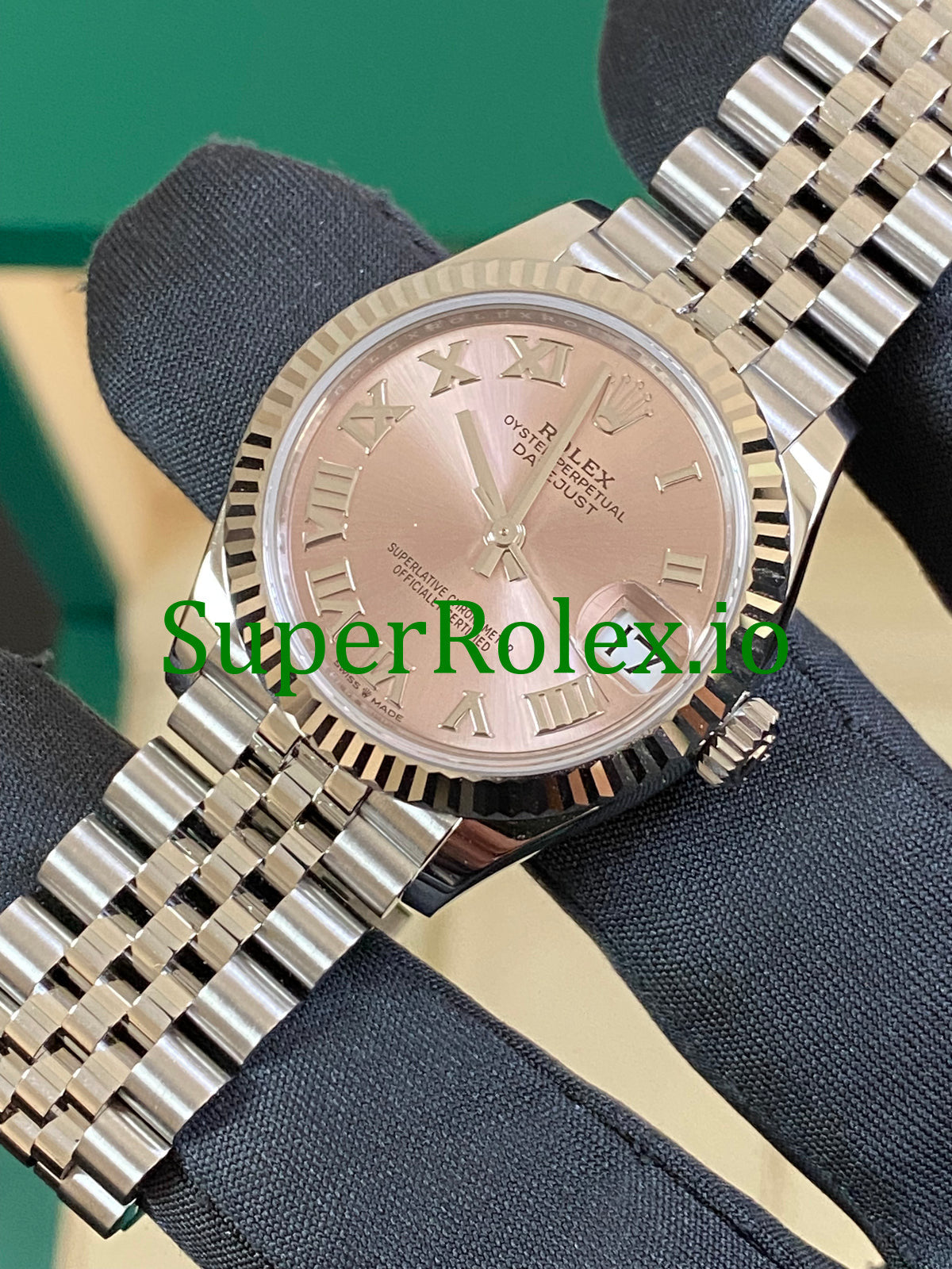 Datejust 31 Steel and White Gold Pink Roman Dial Ref.278274
