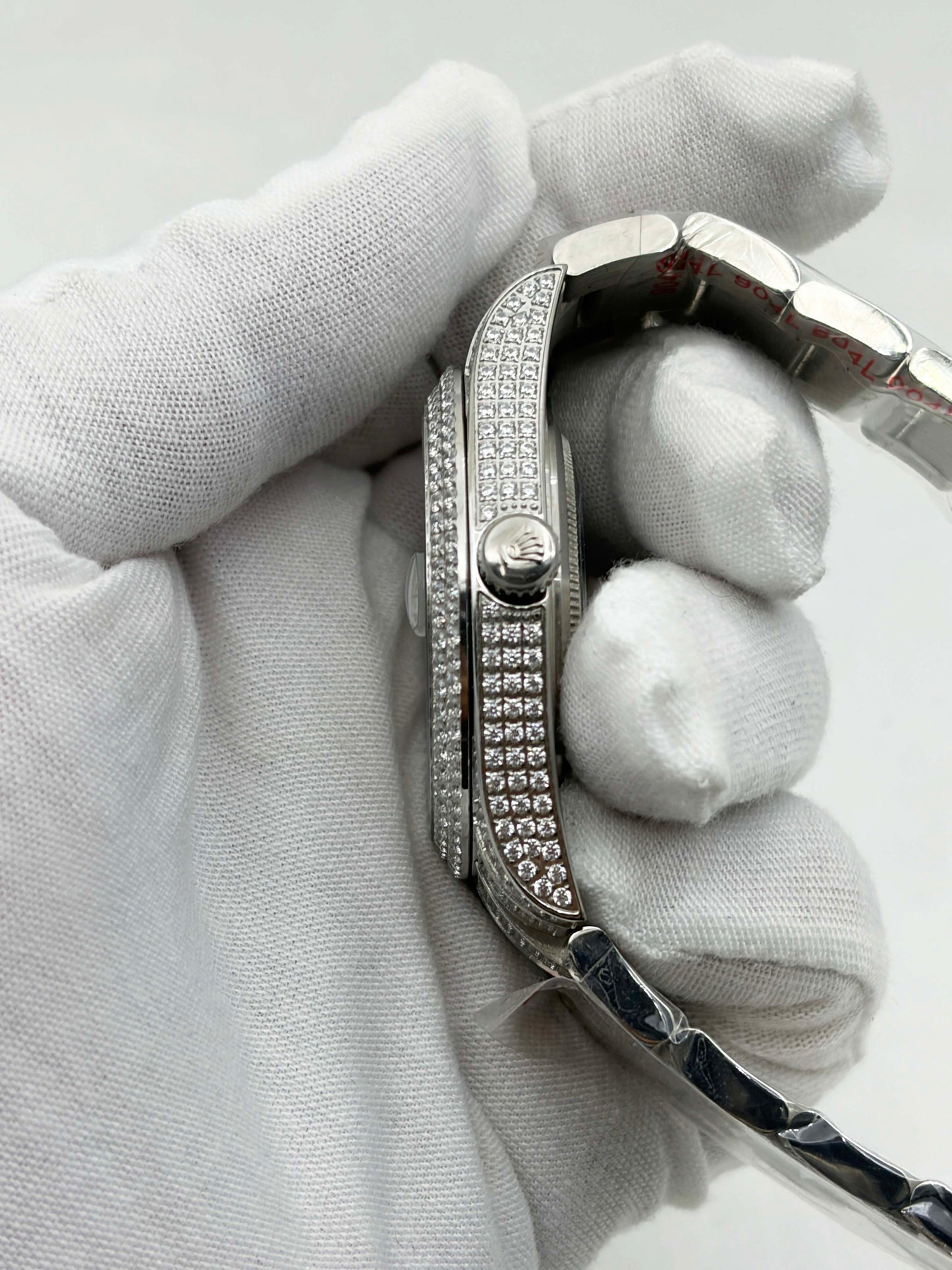 OYSTER PERPETUAL 41mm 904L SS MOISSANITE DIAMONDS BRACELET AND DIAL A2824 iced out