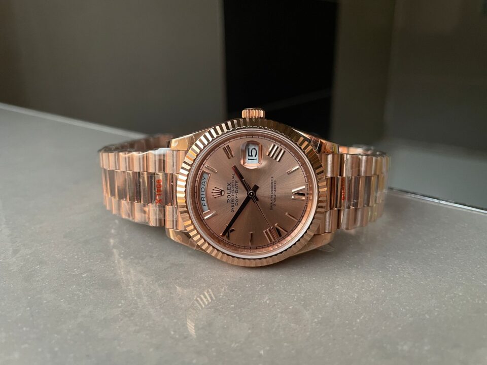 GMF Factory 1:1 Day-Date 40mm 228235 904L RG Fluted Bezel Rose Gold Dial