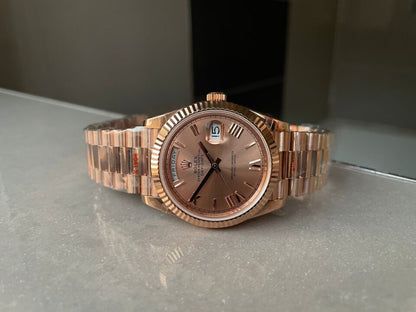 GMF Factory 1:1 Day-Date 40mm 228235 904L RG Fluted Bezel Rose Gold Dial