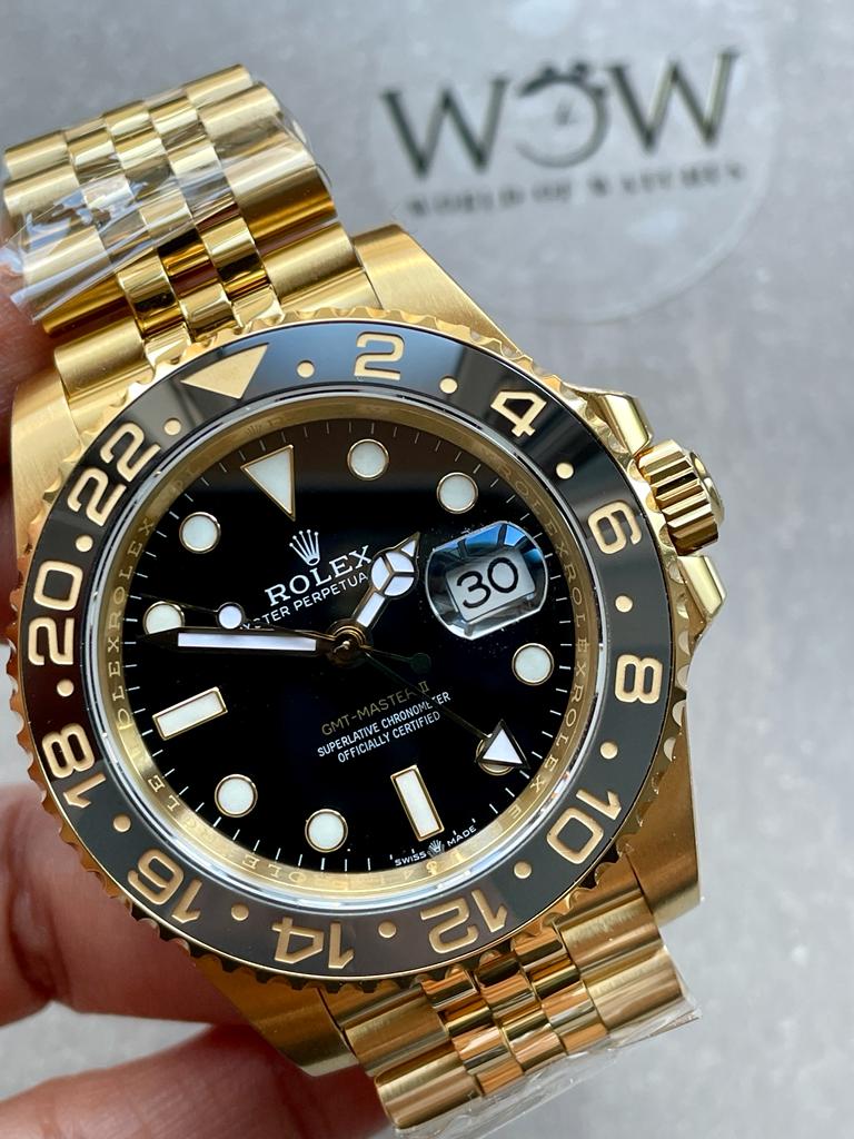 EWF Factory 1:1 GMT-Master II 126718GRNR 904L YG Black Dial Dots VR3285