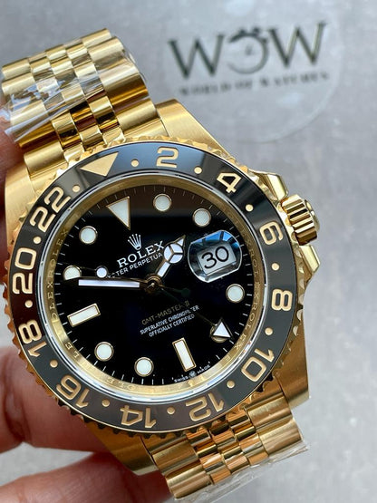 EWF Factory 1:1 GMT-Master II 126718GRNR 904L YG Black Dial Dots VR3285