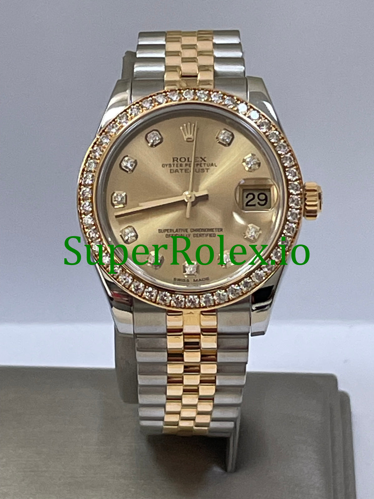 Datejust 31 Steel and Yellow Gold Champagne Diamond Dial Ref.178383